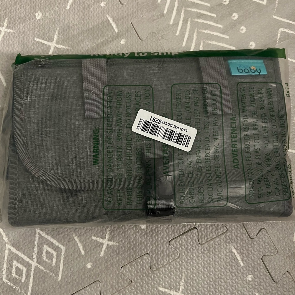 NWT Gray Portable Baby Changing Pad